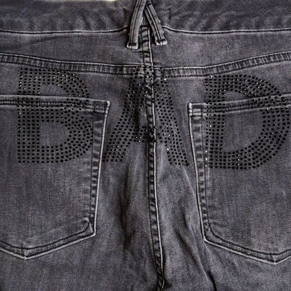 Good American size 14/32 Black Good Waist Skinny Jeans with Rhinestone BAD - Picture 1 of 13